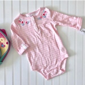 •Carters• floral striped onesie
